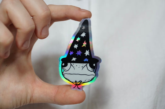 Holographic sticker - frog magician